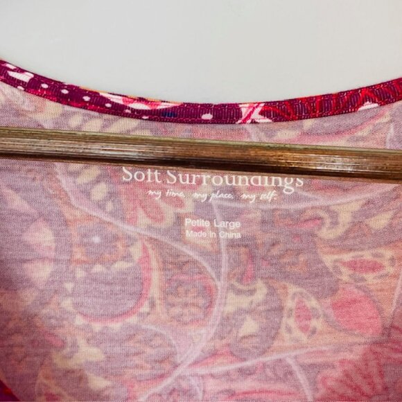 Soft Surroundings Mixed Media Stretch Jersey Maxi Dress Flowy Large Petite - Picture 6 of 9